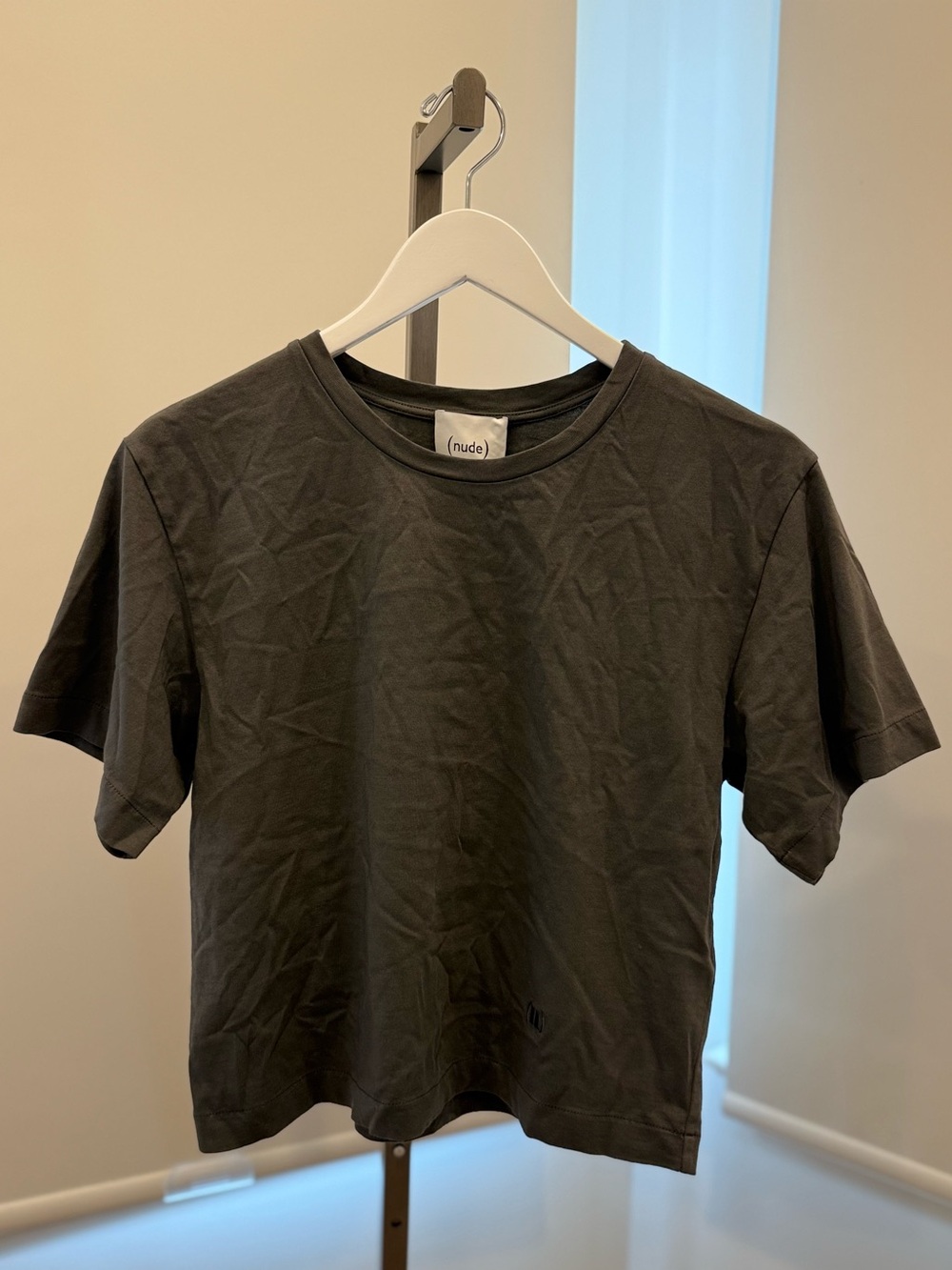 (nude) Cotton Crewneck Jersey T-Shirt - Asphalt